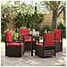 Set da Pranzo per Giardino 5 pcs Marrone polyrattan - Foto miniatura 2