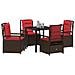 Set da Pranzo per Giardino 5 pcs Marrone polyrattan - Foto miniatura 3