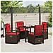 Set da Pranzo per Giardino 5 pcs Marrone polyrattan - Foto miniatura 4