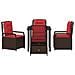 Set da Pranzo per Giardino 5 pcs Marrone polyrattan - Foto miniatura 7