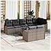 Set Divano da Giardino con cuscino 9 pcs Grigio Poly Rattan - Foto miniatura 2