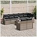 Set Divano da Giardino con cuscino 9 pcs Grigio Poly Rattan - Foto miniatura 3