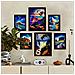 Set Di 6 Stampe Blu In Stile Pittura A Olio. Illustrazioni Di Monumenti E Città In Stile Fotografico A Colori. A3 & A4 Cornice Nera - Foto miniatura 5