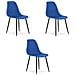 WAT Sedia da scrivania moderna blu con gambe in metallo nero x 3 - Foto miniatura 1