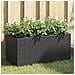 Fioriere da Giardino con 2 Vasi Nere 72x30x32 cm in Polyrattan - Foto miniatura 2
