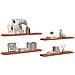 Scaffale da parete 4 pcs Rosso 120 x 23,5 x 4 cm - Foto miniatura 3