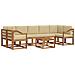 Set di divani da esterno con cuscino 8 pcs Naturale e Beige - Foto miniatura 1