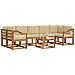 Set di divani da esterno con cuscino 8 pcs Naturale e Beige - Foto miniatura 3