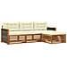 Set di divani da esterno Naturale e Crema 249,5 x 162,5 x 73 cm - Foto miniatura 1