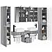 Set di mobili per il bagno 6 pcs Sonoma grigio - Foto miniatura 3