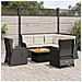 Set Divani da Giardino 5 pz con Cuscini Nero in Polyrattan - Foto miniatura 2