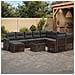 Set Divano da Giardino 11 pz Grigio polyrattan - Foto miniatura 4