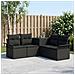 Set di divani 5 pz Nero Rattan sintetico e Acciaio - Foto miniatura 6