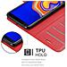 Custodia Compatibile Con Samsung Galaxy J4 Plus In Rosso Carminio - Coperchio Protettiva Con Chiusura Magnetica, Funzione Stand E Tasca Per Le Carte - Foto miniatura 4