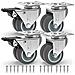 4 X Castor Ruote 50mm Viti 400kg Heavy Duty Rotelle Ruote In Gomma Rotelle Per Mobili Tabella Trolley Workbench Garage (double Wheel)  - Foto miniatura 1