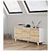 Credenza A Tre Ante E Tre Ripiani, Colore Rovere E Bianco Lucido, Misure 154 X 41 X 75 Cm - Foto miniatura 2