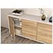 Credenza A Tre Ante E Tre Ripiani, Colore Rovere E Bianco Lucido, Misure 154 X 41 X 75 Cm - Foto miniatura 4