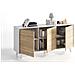Credenza A Tre Ante E Tre Ripiani, Colore Rovere E Bianco Lucido, Misure 154 X 41 X 75 Cm - Foto miniatura 5