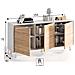 Credenza A Tre Ante E Tre Ripiani, Colore Rovere E Bianco Lucido, Misure 154 X 41 X 75 Cm - Foto miniatura 7