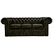 Divano Chesterfield Letto Chesterfield First Class - 3 Posti - Cloudy Verde - Pelle - Foto miniatura 5