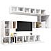 Set Mobili Porta TV 10 pz Bianco in Legno Multistrato - Foto miniatura 6
