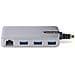 Hub USB-C con Etherenet a 3 porte - 3x porte USB-A, Gigabit Ethernet RJ45, USB 3.0 5Gbps, alimentazione tramite bus, cavo lungo 30 cm - Adattatore hub USB Type-C portatile con GbE - Foto miniatura 3