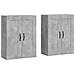 Armadietti A Parete 2 Pz Grigio Cemento In Legno Multistrato - Foto miniatura 1