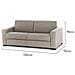 Divano Fisso Marzia, Divano A 2 Posti Large, 100% Made In Italy, Sofà Soggiorno, In Tessuto Imbottito, Con Braccioli Slim, Cm 180x95h90, Tortora - Foto miniatura 4