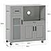 Credenza Con Ruote Mobile Per Microonde Da Cucina Con 1 Cassetto, 3 Ante Armadio Cucina 89x40x89cm Colore Grigio Fsb78-hg Sobuy - Foto miniatura 2