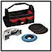 Smerigliatrice 850 Watt Con Borsa Porta Attrezzi E Impugnatura Supplementare Regolabile Tc-ag Einhell - Foto miniatura 4