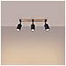 Sollux Lighting Lampada Da Soffitto Fager 3 Nero Sl.1345 - Scandinavo Lampade Da Soffitto Nero/legno Naturale 17.2x54x6 Cm - Foto miniatura 3
