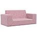 Divano per Bambini 2 Posti Rosa in Morbido Peluche - Foto miniatura 1