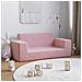Divano per Bambini 2 Posti Rosa in Morbido Peluche - Foto miniatura 5