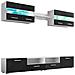 Lusso Casadino -  Set Parete Attrezzata Porta Tv Con Luci Led 5 Pz Nero Lucido - Foto miniatura 1