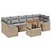 Set di Divani da Giardino in 8 Pezzi con Cuscini Beige Rattan Sintetico Acacia,  Divano da Giardino in 2 Pezzi con Cuscini Beige Rattan Sintetico - Foto miniatura 1