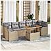 Set di Divani da Giardino in 8 Pezzi con Cuscini Beige Rattan Sintetico Acacia,  Divano da Giardino in 2 Pezzi con Cuscini Beige Rattan Sintetico - Foto miniatura 2