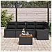 Set Divano Giardino 6 Pezzi con Cuscini Nero Polyrattan Acacia - Foto miniatura 3