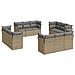 Set Divani da Giardino 12 pz con Cuscini Beige in Polyrattan - Foto miniatura 1