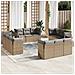Set Divani da Giardino 12 pz con Cuscini Beige in Polyrattan - Foto miniatura 2