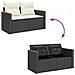 Set Divani da Giardino 4 pz con Cuscini Nero in Polyrattan - Foto miniatura 7