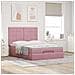 Struttura Letto Pouf con Materassi Rosa 140x190 cm in Velluto - Foto miniatura 3