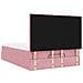 Struttura Letto Pouf con Materassi Rosa 140x190 cm in Velluto - Foto miniatura 9