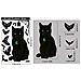 Adesivo Per Vetro Statico A Forma Di Gatto Nero E Pipistrello - Confezione Da 2, Decorazione Di Halloween - Foto miniatura 2