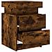 Comodino con Luci LED Rovere Fumo 35x39x55 cm - Foto miniatura 7