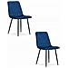 Sedia TURIN - Design ergonomico in velluto blu navy x 2 - Foto miniatura 1
