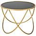 Tavolino Rotondo In Metallo Oro Con Piano In Vetro D60x45h - Foto miniatura 1