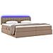 Letto con contenitore e LED con led Grigio chiaro 200 x 200 cm - Foto miniatura 3