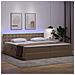 Letto con contenitore e LED con led Grigio chiaro 200 x 200 cm - Foto miniatura 5