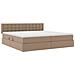 Letto con contenitore e LED con led Grigio chiaro 200 x 200 cm - Foto miniatura 6