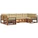 Set divani 6 pcs Naturale e Beige Legno di Acacia Massello - Foto miniatura 1